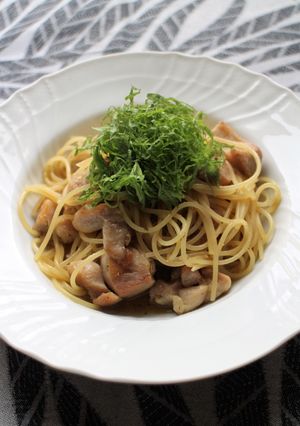 大葉と鶏肉の柚子ごしょうパスタ-レシピのメイン写真