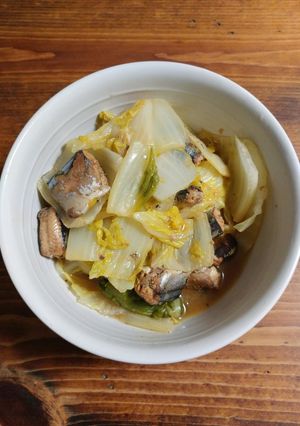 【マズい】白菜とサンマ味噌煮缶の煮もの-レシピのメイン写真