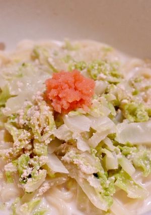 白菜消費☆洋風白菜明太うどん-レシピのメイン写真