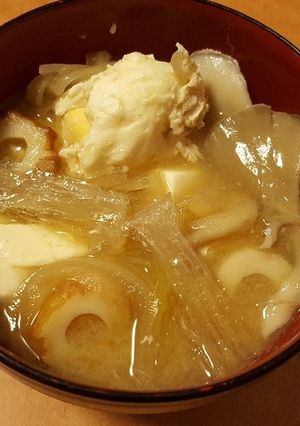 健康思考味噌汁009　舞茸&寒天-レシピのメイン写真