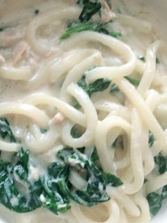 ツナとほうれん草のクリームうどん-レシピのメイン写真
