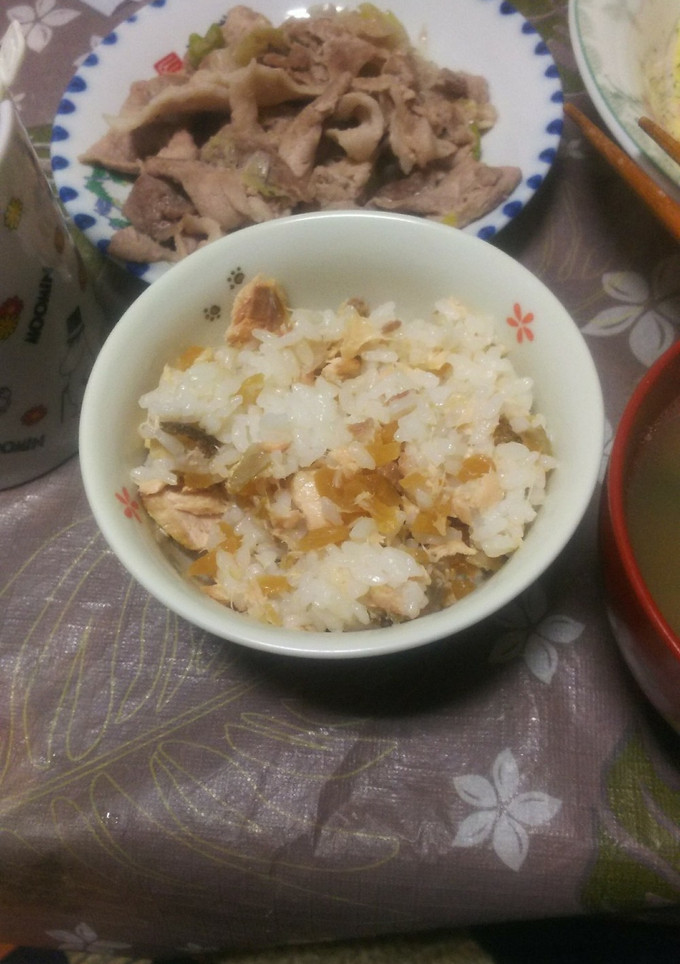 大根の漬物と焼き鮭の混ぜご飯-レシピのメイン写真