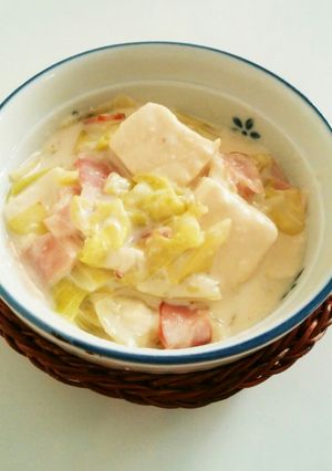 時短！グラタン風豆腐とベーコンのミルク煮-レシピのメイン写真