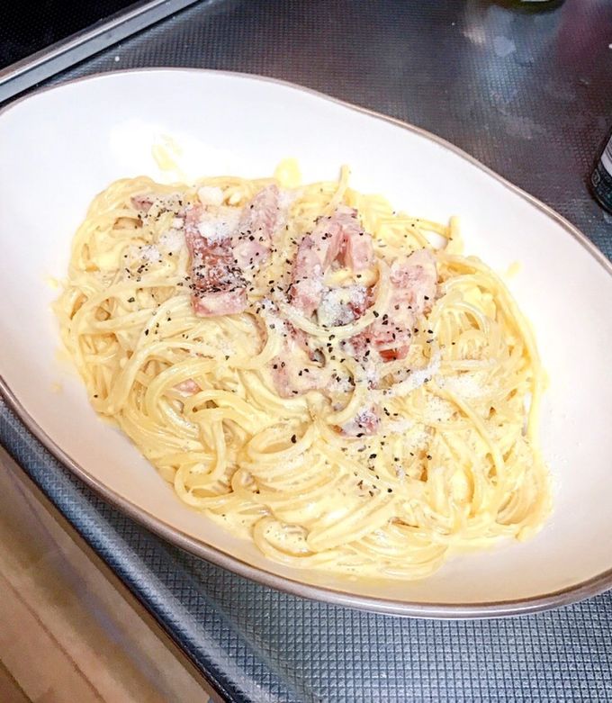 超簡単!!】濃厚カルボナーラ by るうぽろん 【クックパッド】 簡単