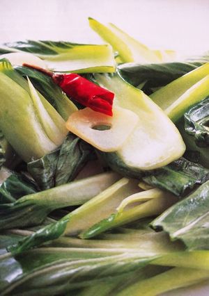青梗菜のにんにく赤とうがらし炒め-レシピのメイン写真