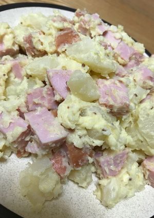 お歳暮ロースハム☆カレー風味ポテトサラダ-レシピのメイン写真