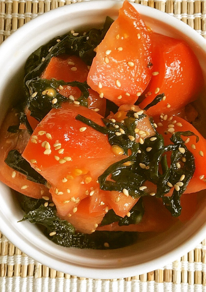 簡単！おつまみ◎わかめとトマトの中華和え-レシピのメイン写真