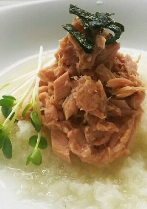 幸せツナ大根おろしタワー！カイワレ添え！-レシピのメイン写真