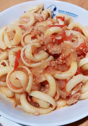 ひき肉のトマトクリームパスタ-レシピのメイン写真