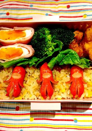 キャラ弁！歌うソーセー人弁当-レシピのメイン写真