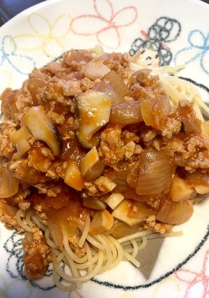 簡単！ひき肉ごろごろミートソース-レシピのメイン写真