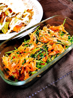 栄養常備菜☆豆苗と人参のツナ炒め-レシピのメイン写真