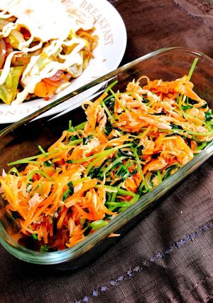 栄養常備菜☆豆苗と人参のツナ炒め-レシピのメイン写真