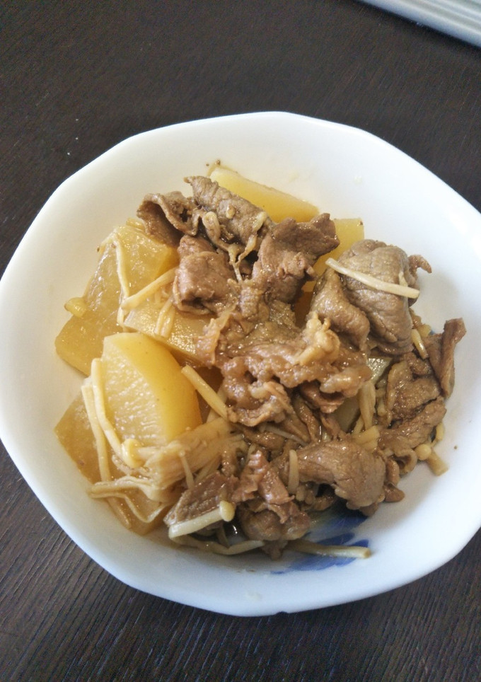 大根と牛肉とえのきの煮物-レシピのメイン写真