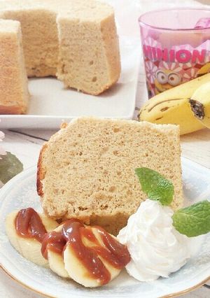 米粉で☆キャラメルバナナシフォンケーキ☆-レシピのメイン写真