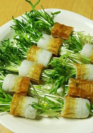 空心菜の新芽をチクワで食べやすく!-レシピのメイン写真