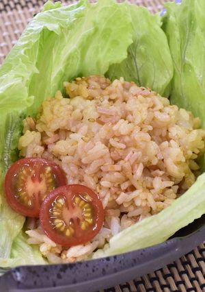 親子でクッキング♪ごはんのレタス包み-レシピのメイン写真