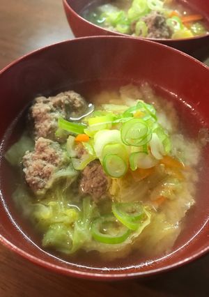 肉団子と白菜の味噌汁-レシピのメイン写真