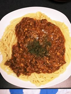 トマト鍋からの〜ミートソースパスタ-レシピのメイン写真