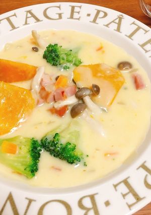 ごろごろカボチャときのこのシチュー-レシピのメイン写真