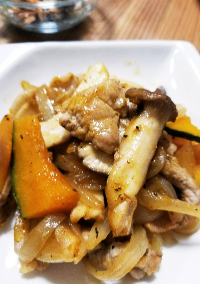 豚肉とかぼちゃとエリンギの炒め物-レシピのメイン写真