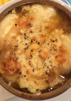 お餅でオニオングラタンスープ-レシピのメイン写真