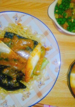 鯖味噌胡麻油和え麺-レシピのメイン写真