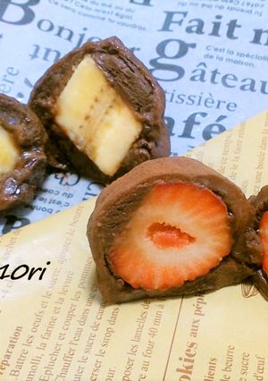 余った切り餅で！チョコ餅フルーツ大福！-レシピのメイン写真