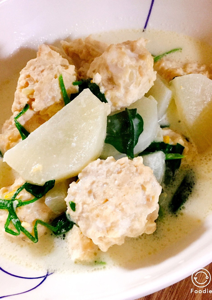 こくうま♡大根のクリーム煮♡柚子肉だんご-レシピのメイン写真