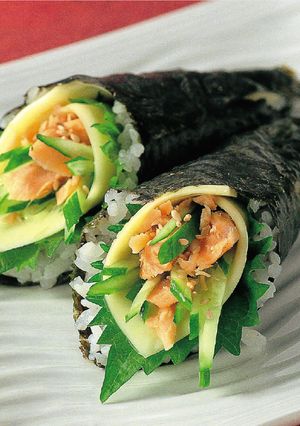 鮭フレーク手巻き寿司-レシピのメイン写真