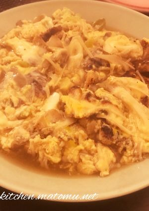 焼き穴子のきのこ卵とじ-レシピのメイン写真