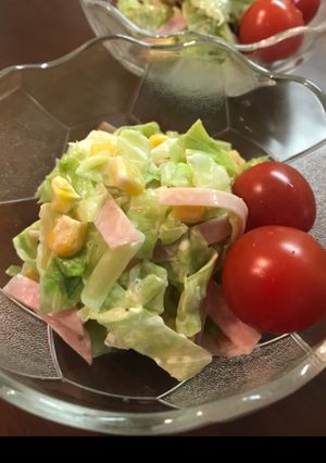 ハム＆コーン入りキャベツサラダ-レシピのメイン写真