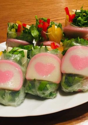 ハートかまぼこの生春巻-レシピのメイン写真