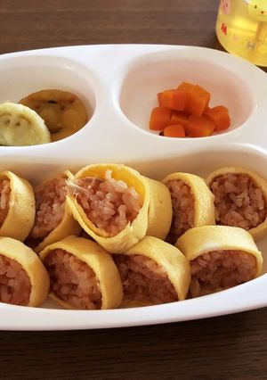 ＊離乳食＊くるくるオムライス-レシピのメイン写真