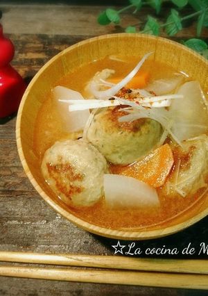*焼きいわし団子の味噌汁*-レシピのメイン写真