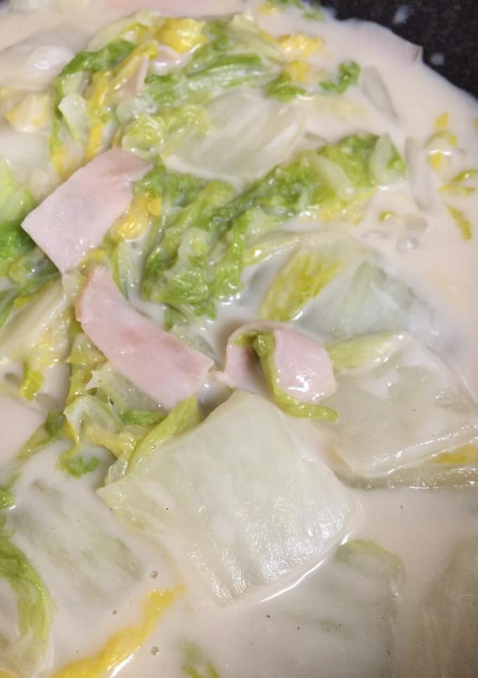 簡単白菜とハムのクリームソース煮-レシピのメイン写真