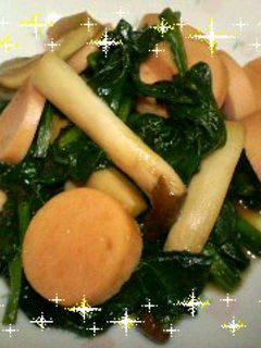 おさかなのソーセージとほうれん草の炒め物-レシピのメイン写真
