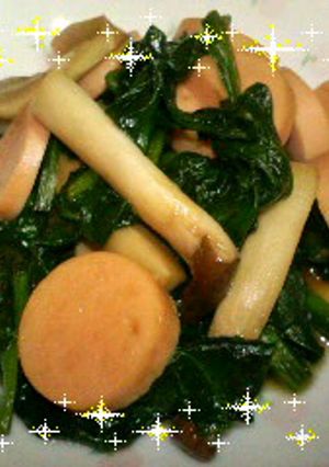おさかなのソーセージとほうれん草の炒め物-レシピのメイン写真
