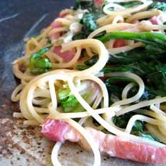 รูปของ 意外な美味しさ！わさび漬けパスタ