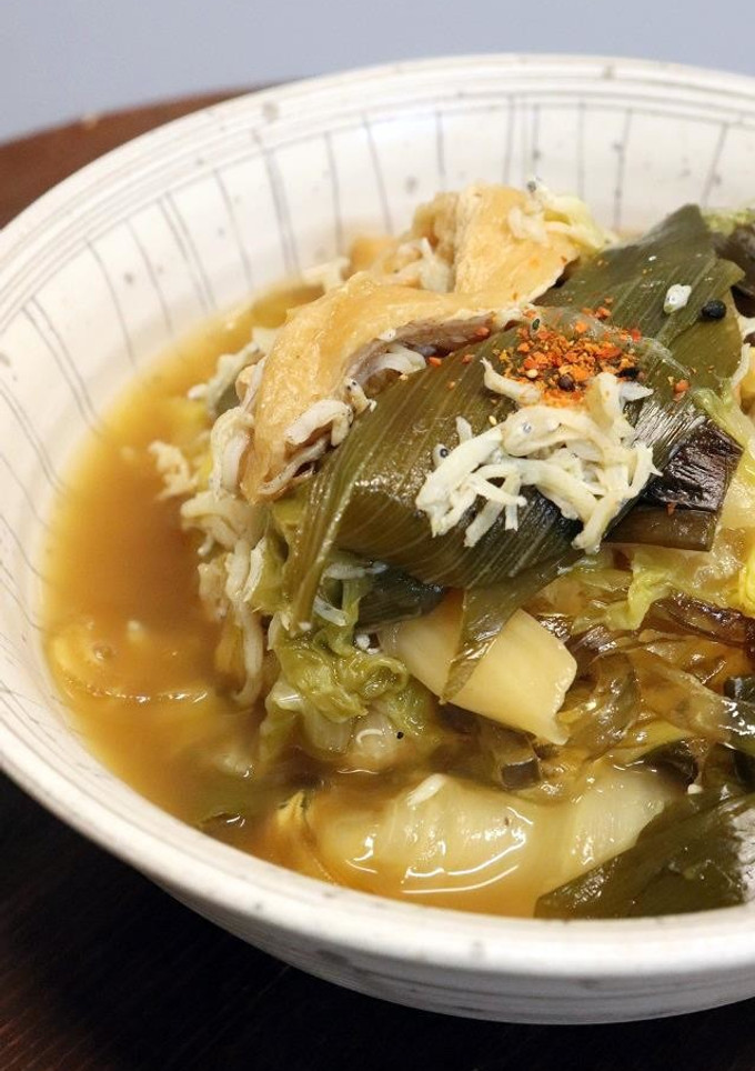家にあるもので♪白菜長ねぎ油揚げの煮物-レシピのメイン写真
