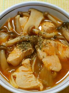 鶏むね肉とキノコ おろし玉ねぎのケチャ煮-レシピのメイン写真