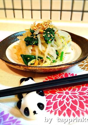 節約副菜☆大根の皮deもやしと青菜ナムル-レシピのメイン写真