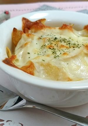 ゆで卵とポテトチップスのチーズ焼き-レシピのメイン写真