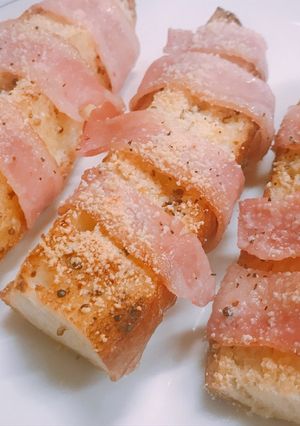 フランスパンのカリカリ ベーコン巻き-レシピのメイン写真