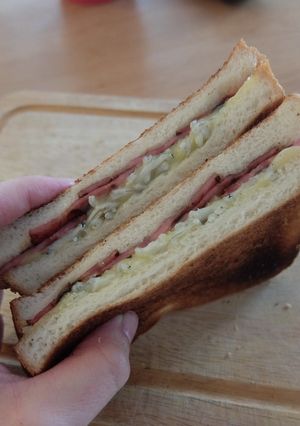 簡単時短♡魚グリルでカフェ風ホットサンド-レシピのメイン写真