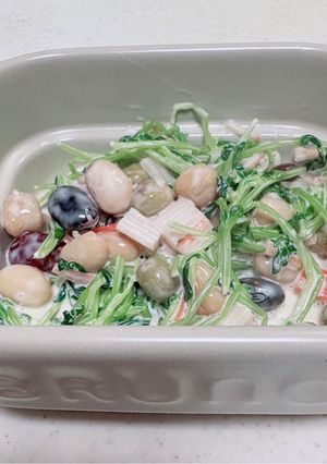 豆苗と蒸し豆のサラダ-レシピのメイン写真