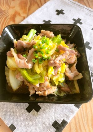 豚こまと春キャベツの簡単レンジ蒸し-レシピのメイン写真