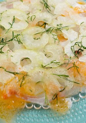 常磐もの☆白身魚とセロリのカルパッチョ-レシピのメイン写真