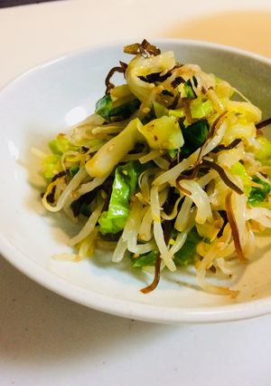 やみつき☆キャベツともやしの塩昆布和え-レシピのメイン写真
