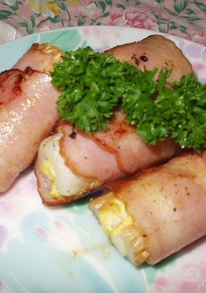 お弁当おかず★ちくわたまごのベーコン巻き-レシピのメイン写真
